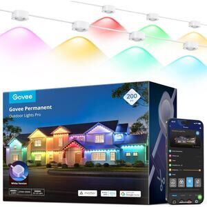 Govee Permanent Outdoor Lights Pro, 200ft with 120 RGBIC LED Lights for Daily